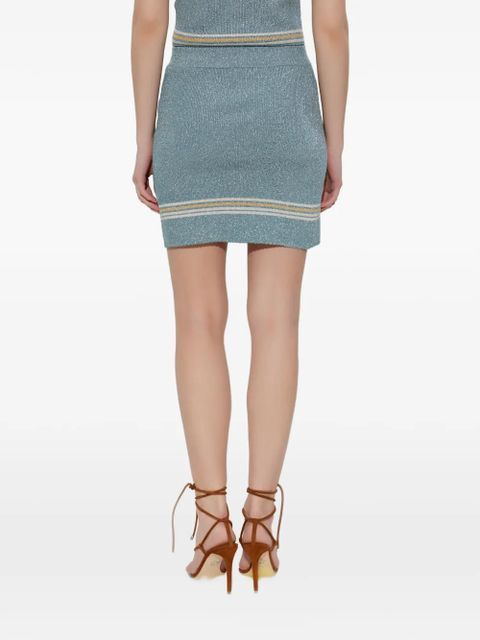 AMIRI logo-detail mini skirt - Blue