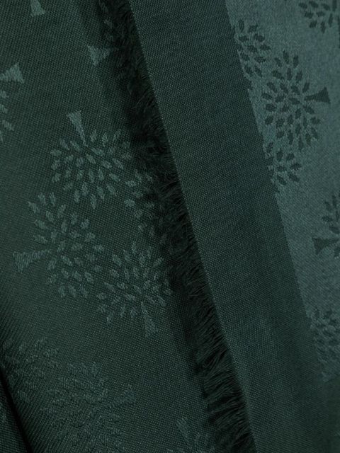 Mulberry Mulberry Tree Square monogram-pattern scarf - Green - zdjęcie produktu nr 2