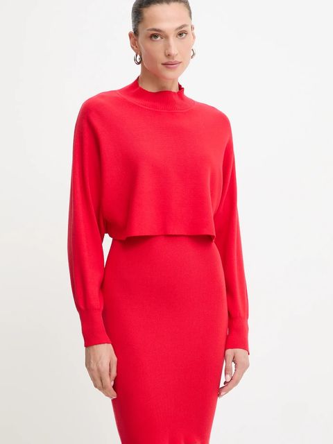 Answear.LAB sukienka i sweter damski kolor czerwony