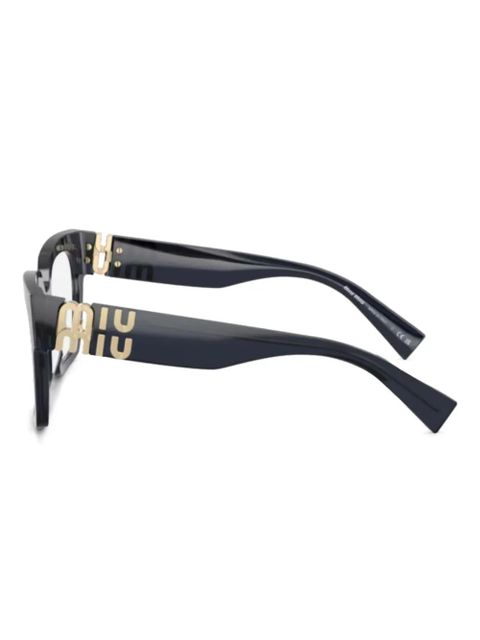 Miu Miu Eyewear logo-detail square-frame glasses - Black