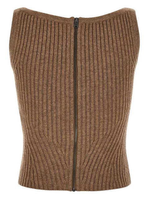 Max Mara Aretusa ribbed-knit tank top - Brown