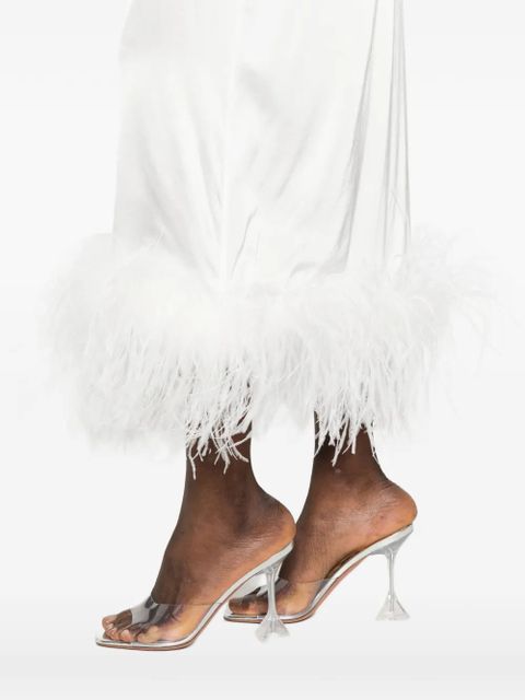 Oséree feather-trim midi dress - White