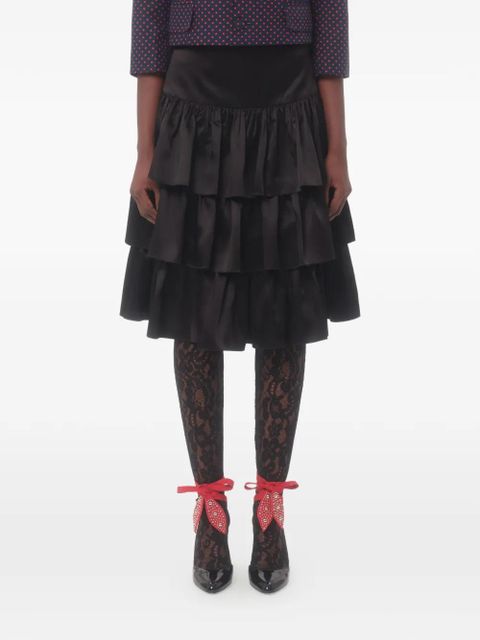 Valentino Garavani ruffled midi skirt - Black