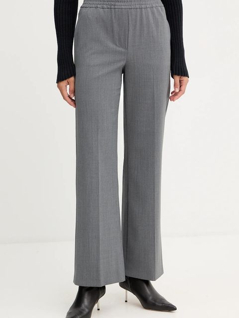 Weekend Max Mara spodnie z dodatkiem wełny PETRA damskie kolor szary proste high waist 2525136032600 - zdjęcie produktu nr 1