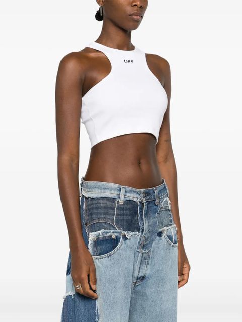 Off-White Off-Stamp ribbed crop top