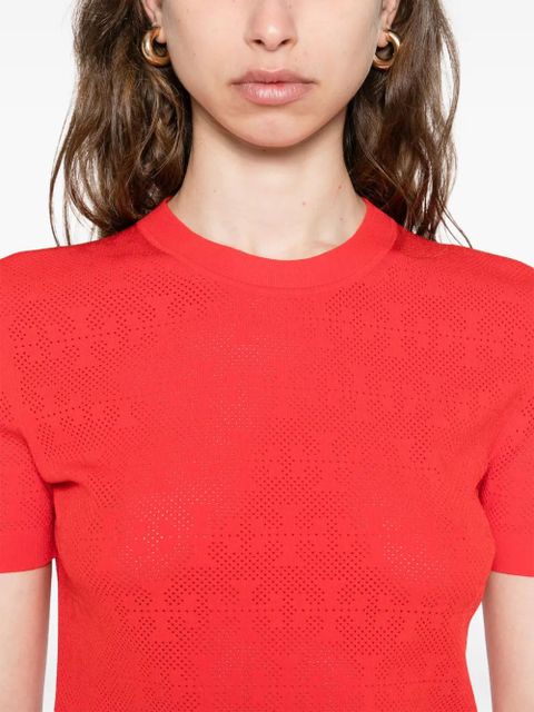 Tory Burch monogram short sleeve T-shirt - Red