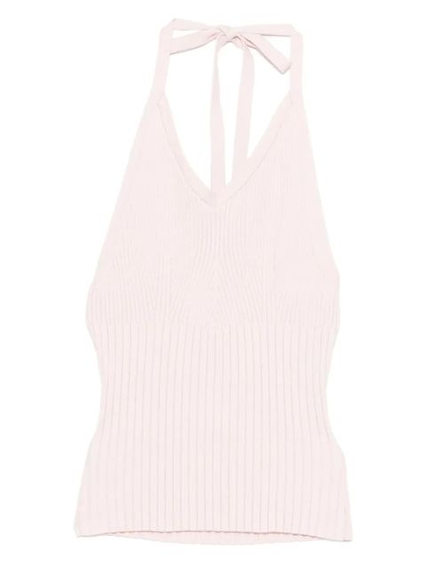 Reformation Delia ribbed halter top - Pink - zdjęcie produktu nr 1