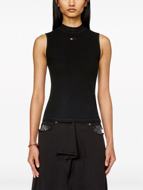 Diesel T-Mokky-Sl-Microdiv mock-neck top - Black