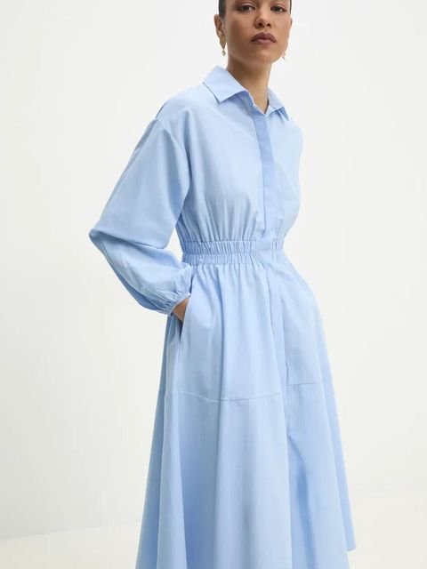 Answear.LAB sukienka kolor niebieski midi rozkloszowana - zdjęcie produktu nr 1