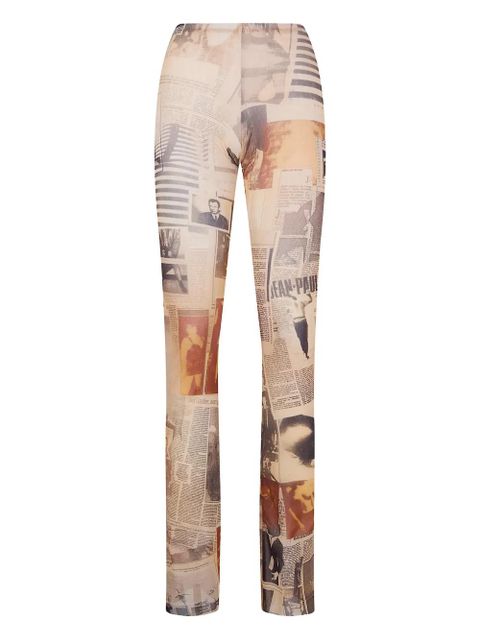 Jean Paul Gaultier newspaper-print leggings - Neutrals - zdjęcie produktu nr 1