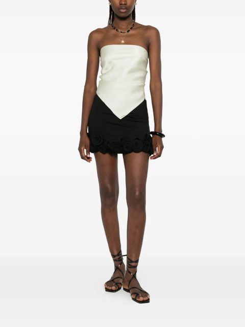 La Reveche Ivette floral-appliqué mini skirt - Black - zdjęcie produktu nr 2