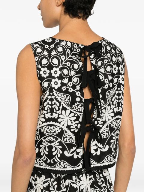 Weekend Max Mara Fanale floral-print cropped top - Black
