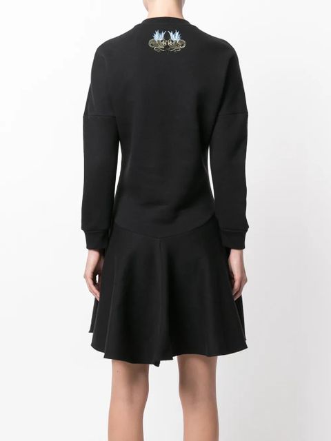 Alexander McQueen dragon patch flared dress - Black
