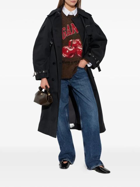 GANNI cherry-graphic sweater - Brown