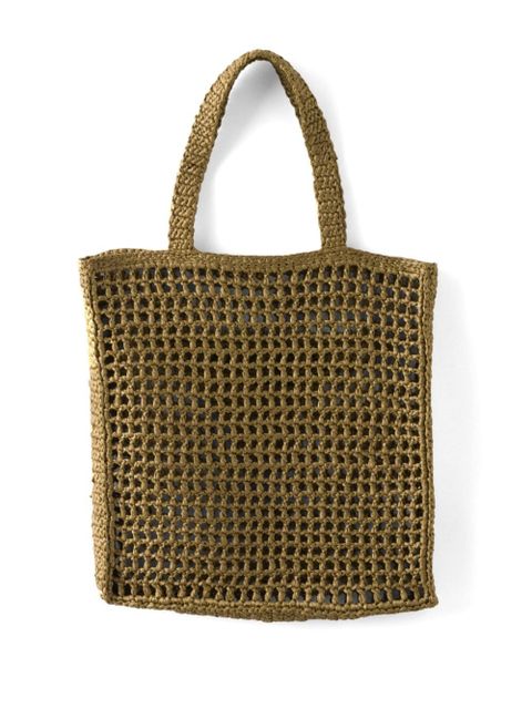 Prada triangle-logo raffia tote bag - Green - zdjęcie produktu nr 2