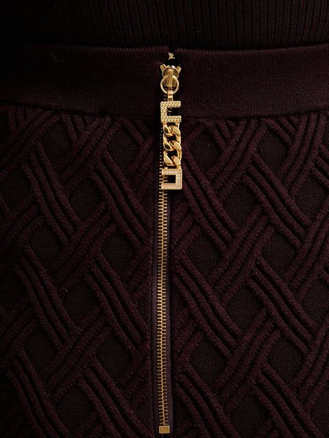 Elisabetta Franchi spódnica kolor bordowy midi prosta GK20B56E2