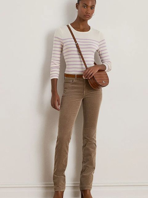 Lauren Ralph Lauren bluzka bawełniana damska kolor beżowy wzorzysta 200980046