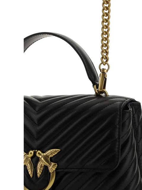 PINKO Love Puff quilted leather tote bag - Black
