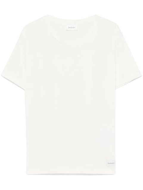 Saint Laurent logo-tag T-shirt - White - zdjęcie produktu nr 1