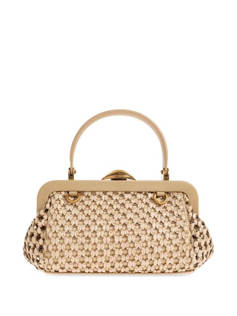 Cult Gaia mini Zuma woven tote bag - Neutrals