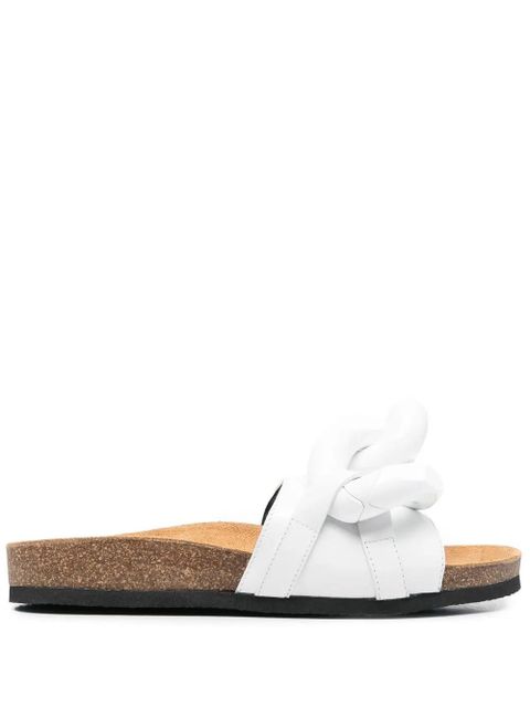 JW Anderson chain-link leather slides - White - zdjęcie produktu nr 1