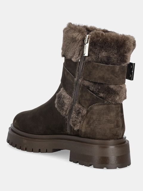 Steve Madden botki Lodge damskie kolor brązowy na płaskim obcasie lekko ocieplone 11004980