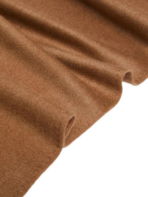 Max Mara monogram embroidered wool scarf - Brown
