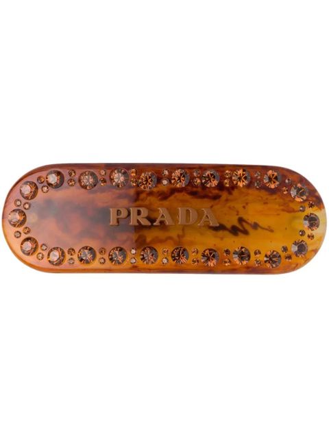 Prada logo-lettering hair clip - Brown - zdjęcie produktu nr 1