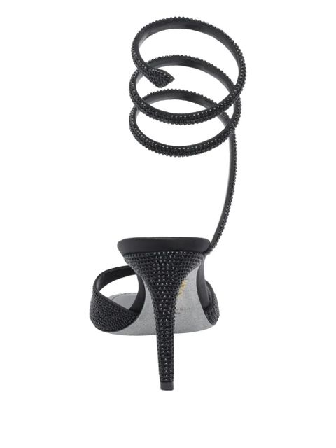 René Caovilla 100mm crystal-embellished heeled sandals - Black