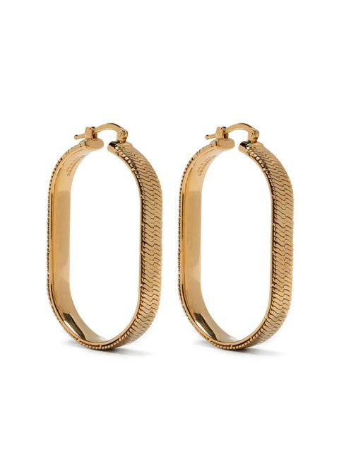 Jil Sander herringbone-textured oval earrings - Gold - zdjęcie produktu nr 1