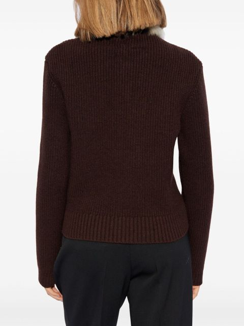 Givenchy fur-collar cardigan - Brown