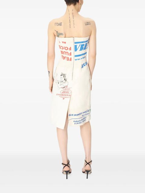 Marine Serre Regenerated Tote Bags midi dress - White