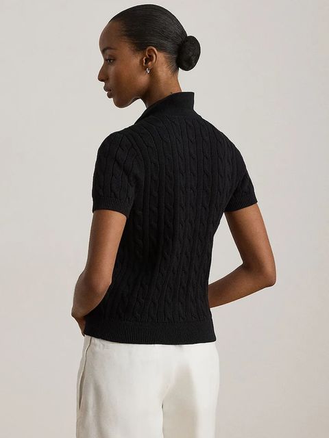 Lauren Ralph Lauren sweter z krótkim rękawem damski bawełniany - zdjęcie produktu nr 1