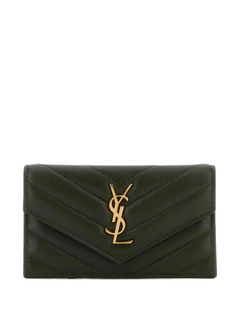 Saint Laurent quilted card holder - Green - zdjęcie produktu nr 1
