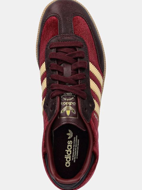 adidas Originals sneakersy skórzane Samba OG damskie kolor bordowy JS1394