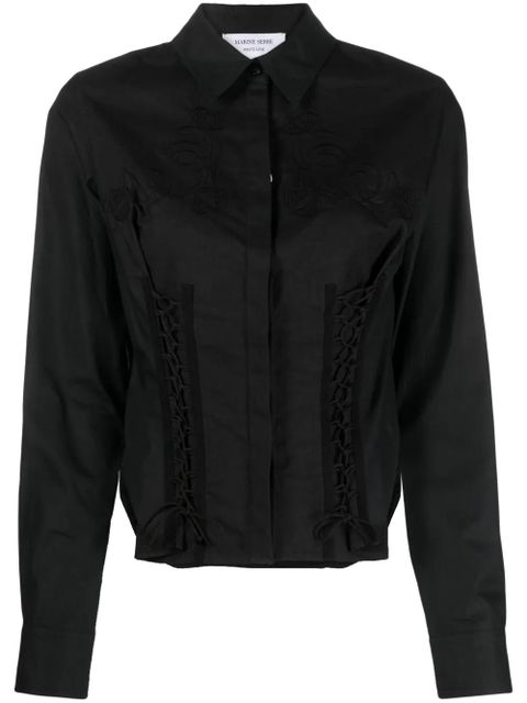 Marine Serre Regenerated Household corset shirt - Black - zdjęcie produktu nr 1