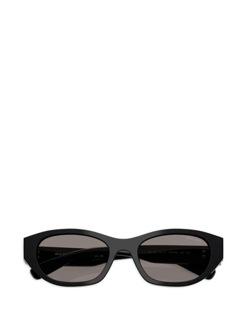 Miu Miu Eyewear geometric-frame logo sunglasses - Black
