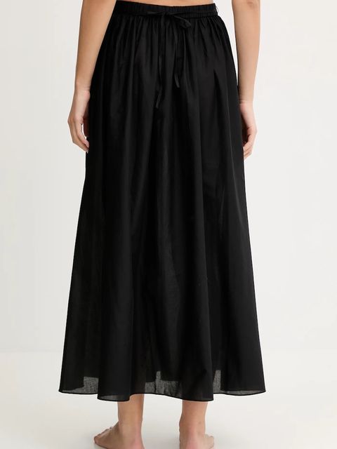 Karl Lagerfeld spódnica bawełniana kolor czarny maxi rozkloszowana A2W46043