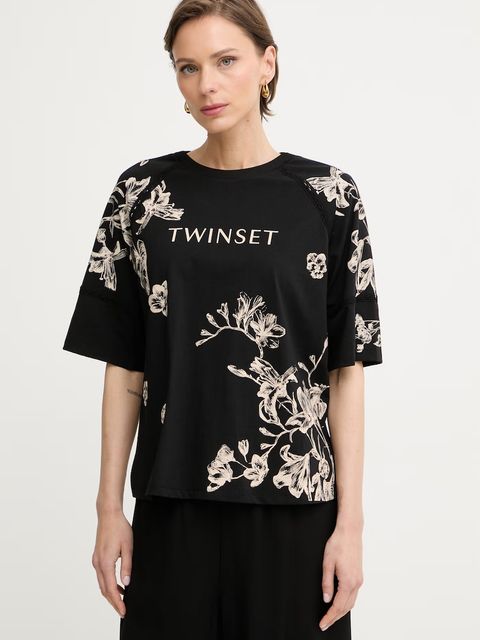 Twinset T-shirt damski z bawełną - zdjęcie produktu nr 1