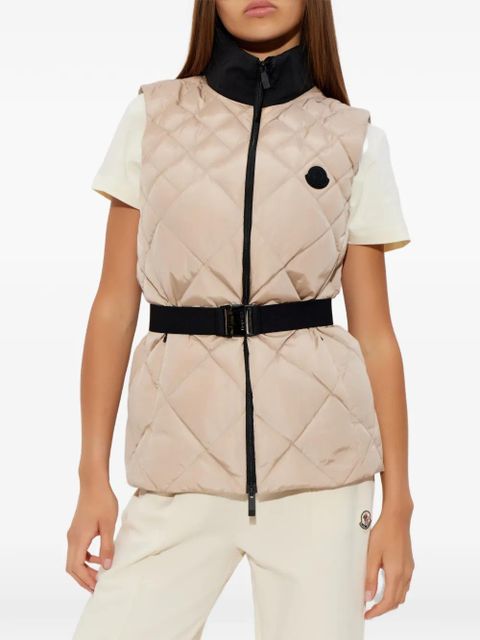 Moncler quilted belted gilet - Neutrals