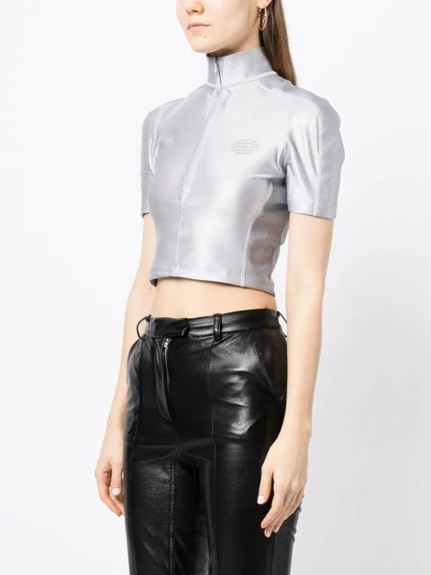 Alexander Wang rash guard half-zip top - Silver - zdjęcie produktu nr 2