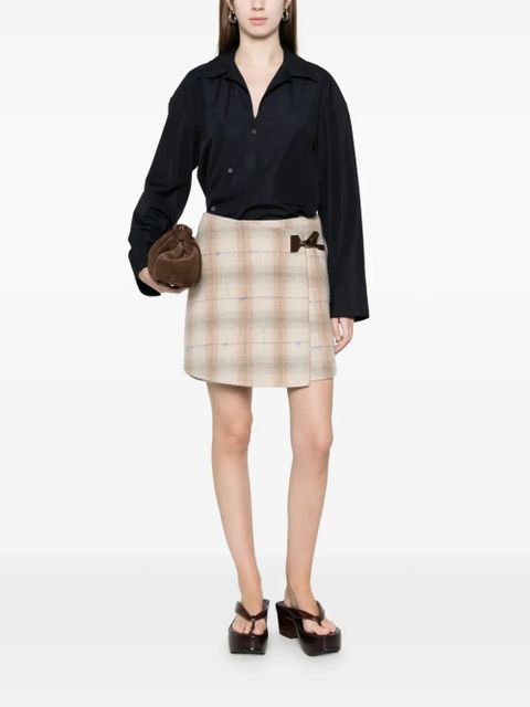 LOEWE check-pattern skirt - Neutrals - zdjęcie produktu nr 2