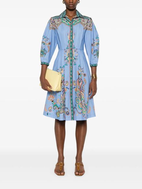 ETRO paisley-print midi dress - Blue