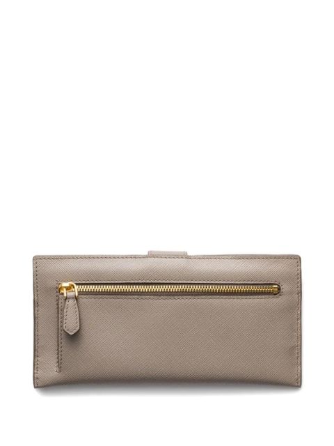 Prada snap triangle-logo leather wallet - Grey