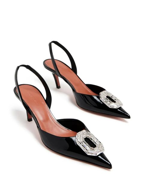 Amina Muaddi Camelia 60mm crystal-buckle pumps - Black