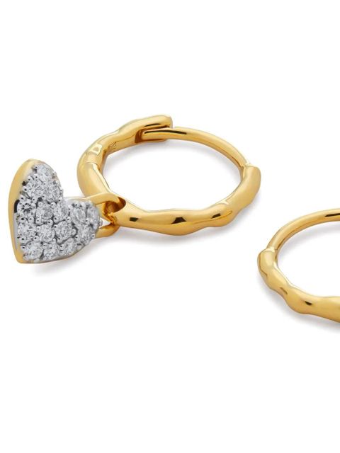Monica Vinader heart-pendant hoop earrings - Gold