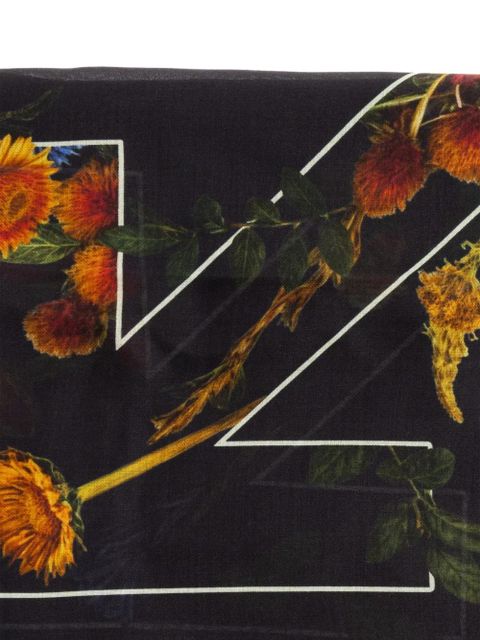 Off-White floral-print scarf - Black