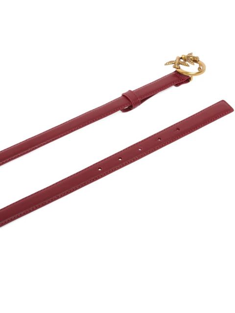 PINKO Love Birds thin leather belt - Red