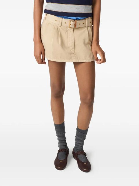 Miu Miu welt-pocket mini skirt - Neutrals