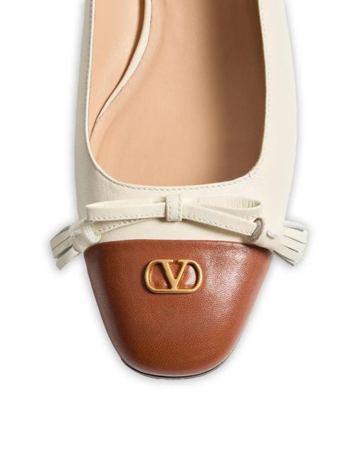 Valentino Garavani Valet Du Roi Kidskin ballerina 25mm - Neutrals